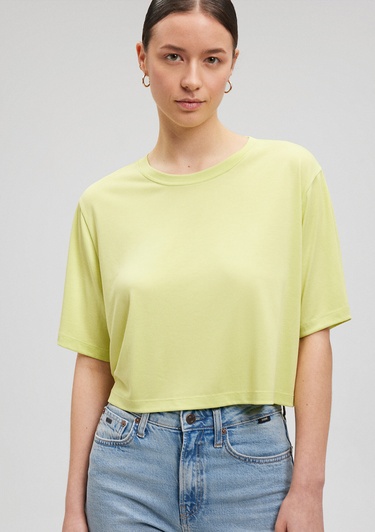  Mavi Lux Touch TENCEL TM Yeşil Basic Crop Tişört Crop / Kısa Kesim 1612231-71498