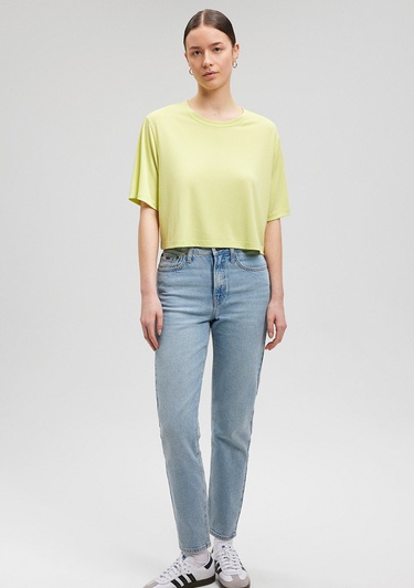  Mavi Lux Touch TENCEL TM Yeşil Basic Crop Tişört Crop / Kısa Kesim 1612231-71498