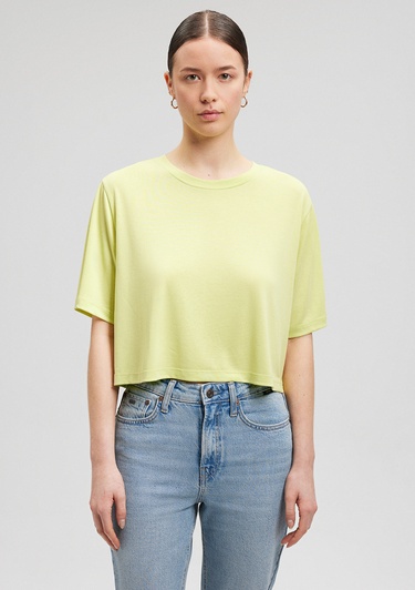  Mavi Lux Touch TENCEL TM Yeşil Basic Crop Tişört Crop / Kısa Kesim 1612231-71498