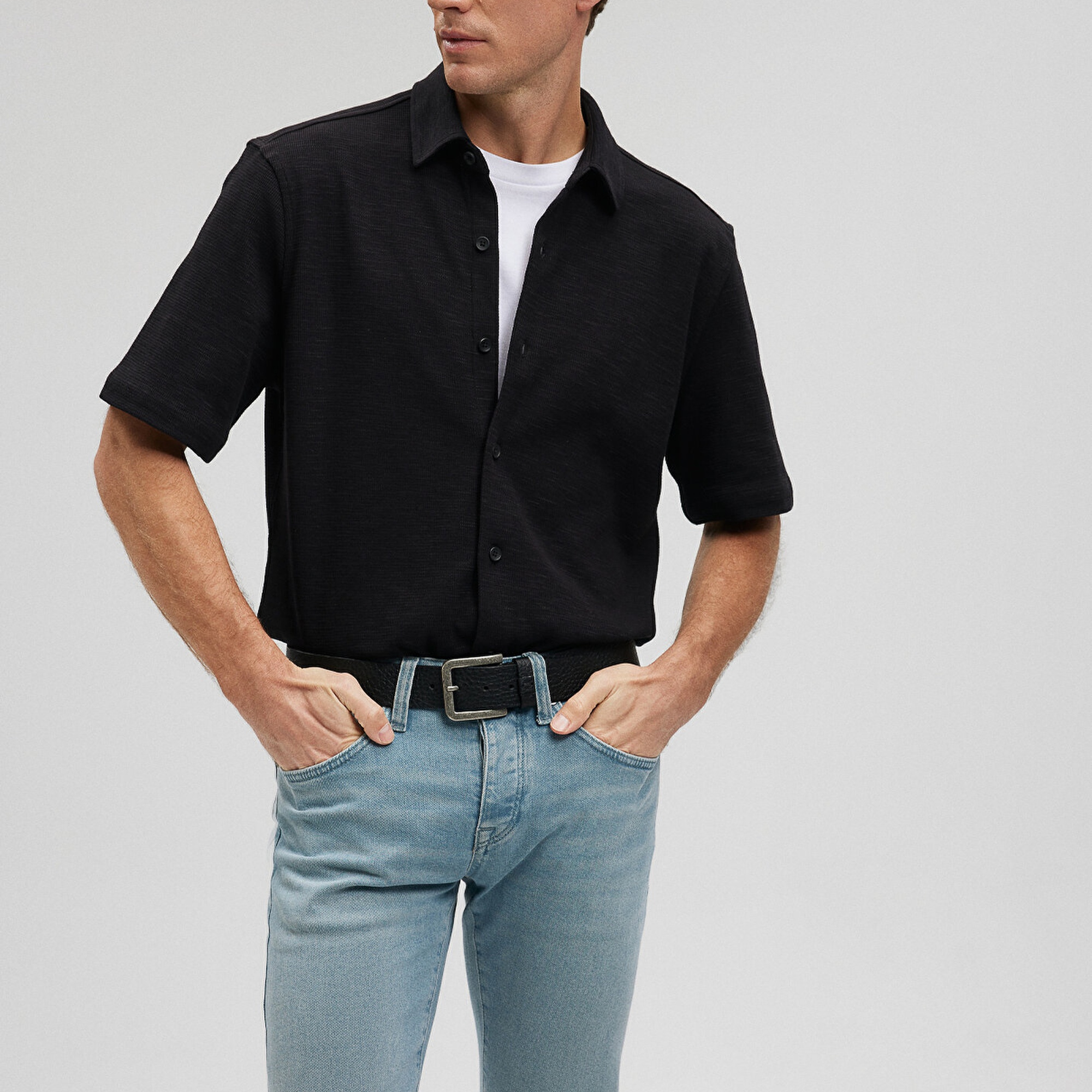 Mavi Siyah Gömlek Regular Fit / Normal Kesim 0210877-900