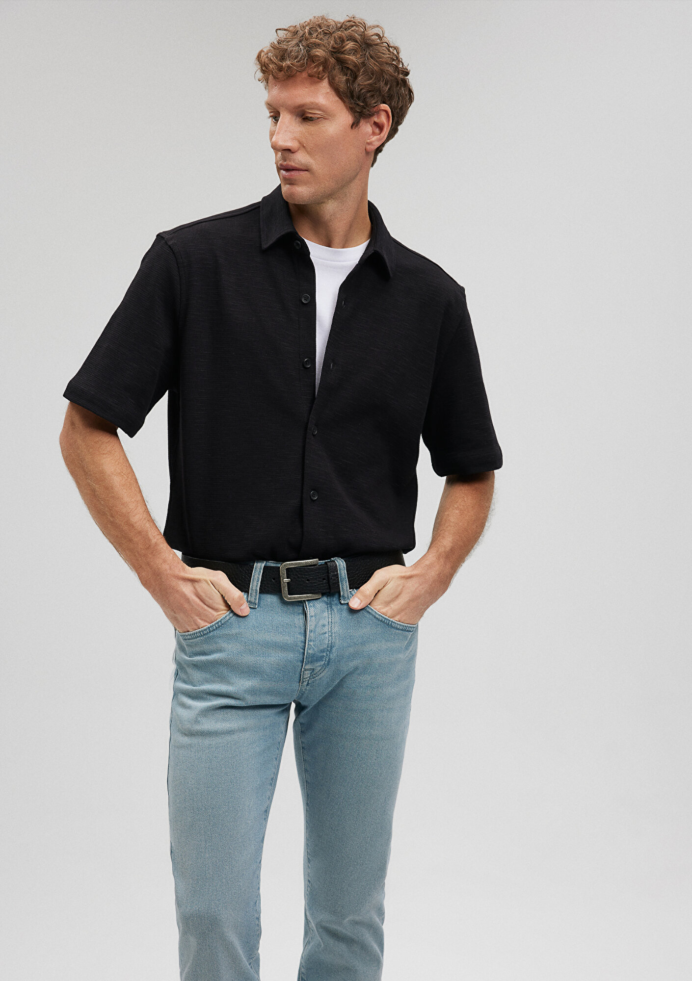  Mavi Siyah Gömlek Regular Fit / Normal Kesim 0210877-900