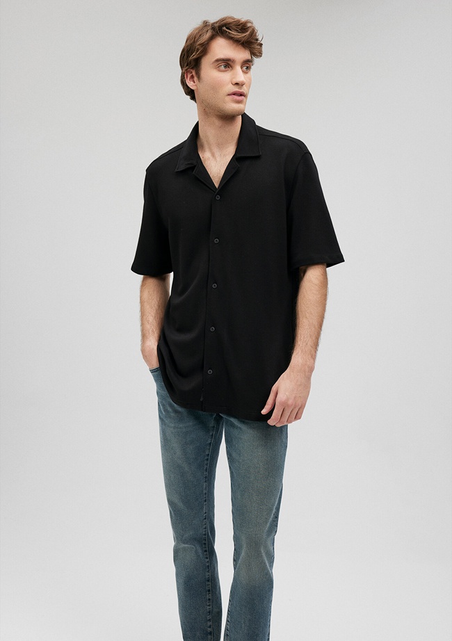  Mavi Siyah Gömlek Slim Fit / Dar Kesim 0210874-900