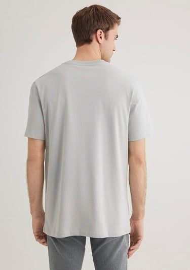  Mavi Mavi İstanbul Baskılı Gri Tişört Regular Fit / Normal Kesim 0612274-70075