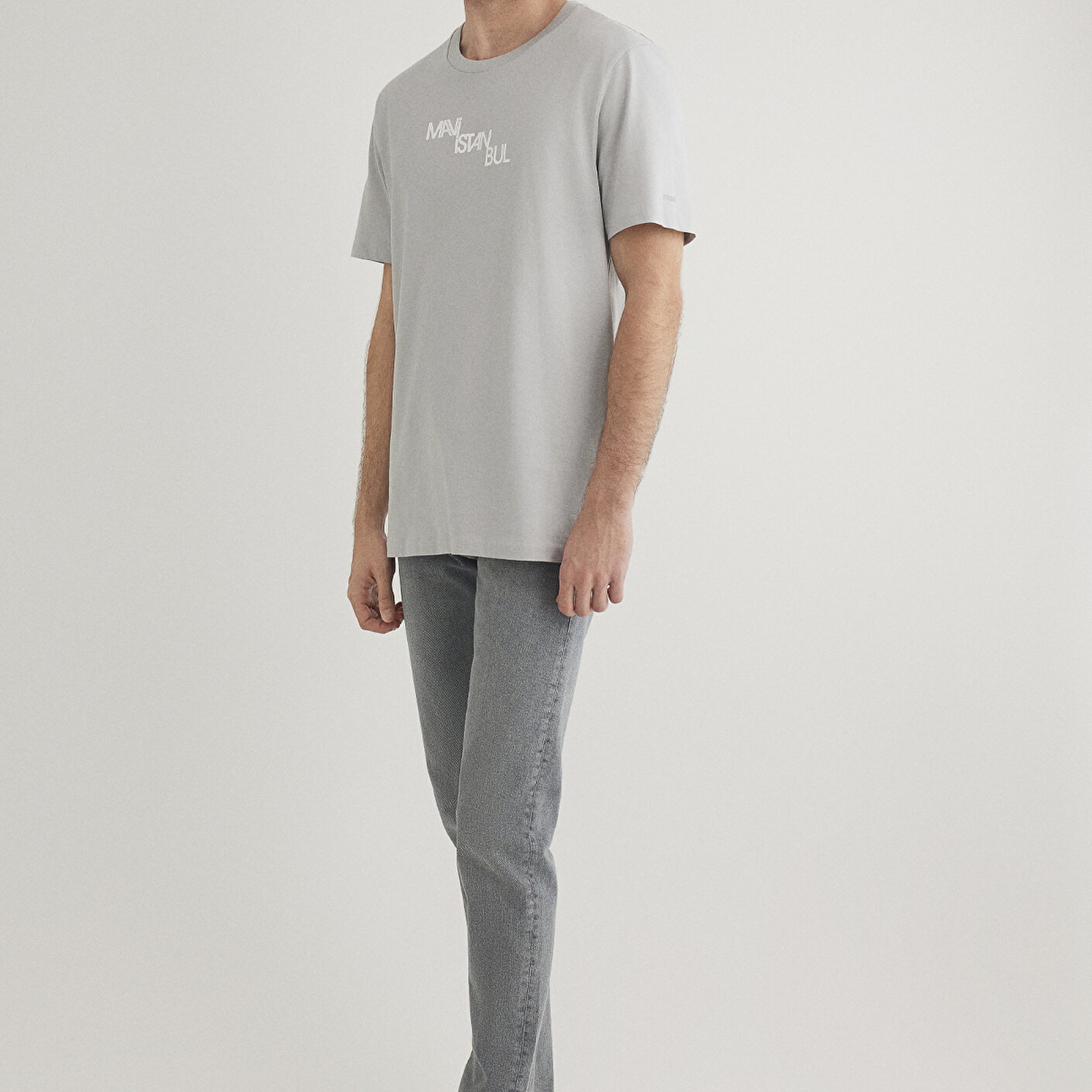 Mavi Mavi İstanbul Baskılı Gri Tişört Regular Fit / Normal Kesim 0612274-70075