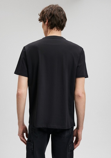  Mavi Focus Baskılı Siyah Tişört Loose Fit / Bol Rahat Kesim 0612102-900