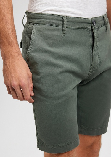  Mavi Keten Karışımlı Yeşil Chino Şort 0436187704