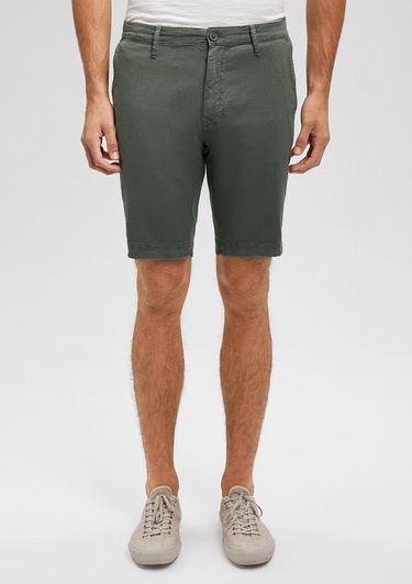  Mavi Keten Karışımlı Yeşil Chino Şort 0436187704