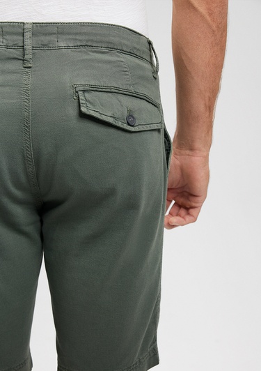  Mavi Keten Karışımlı Yeşil Chino Şort 0436187704