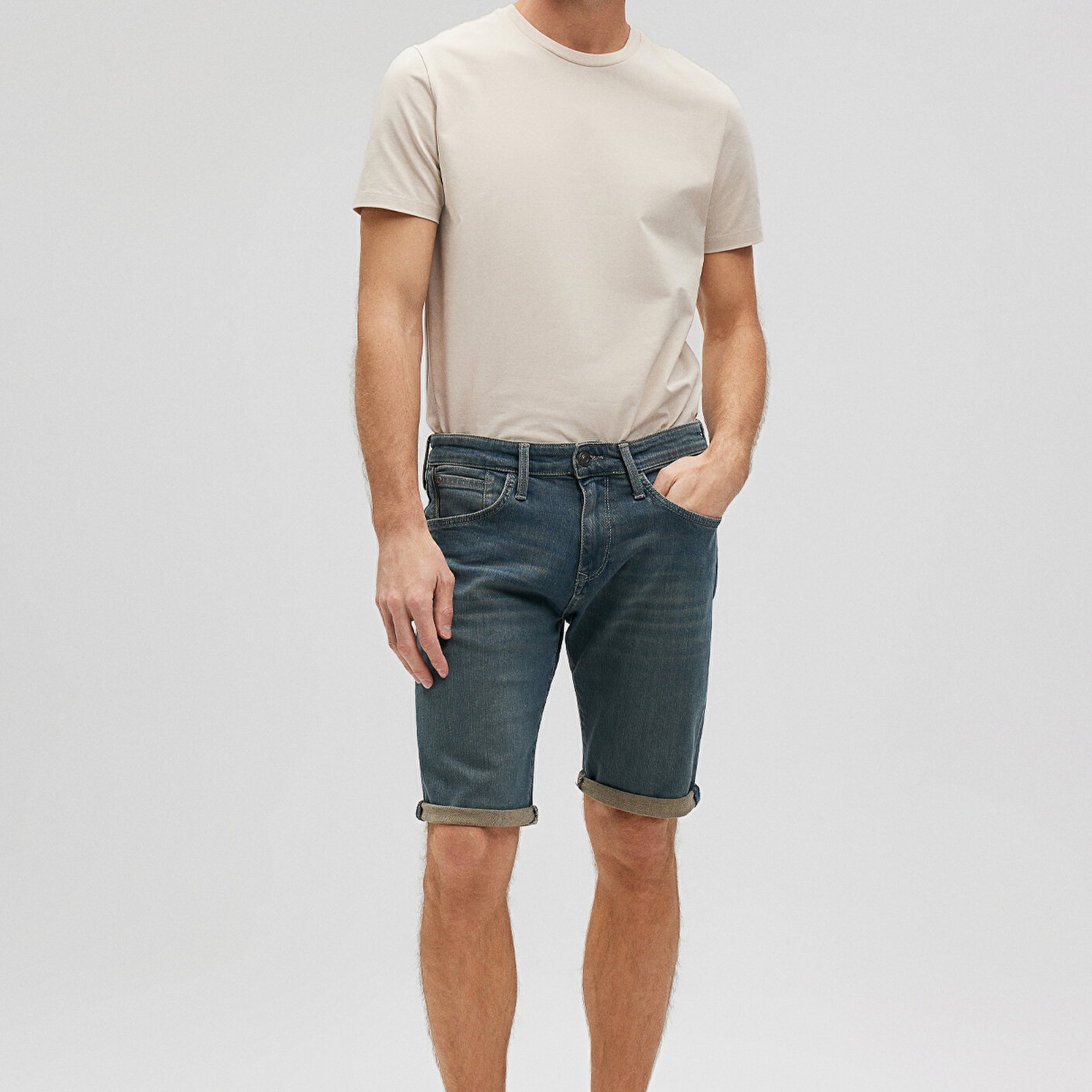 Mavi Tim Mavi Black Puslu Mavi Jean Şort 0428487151