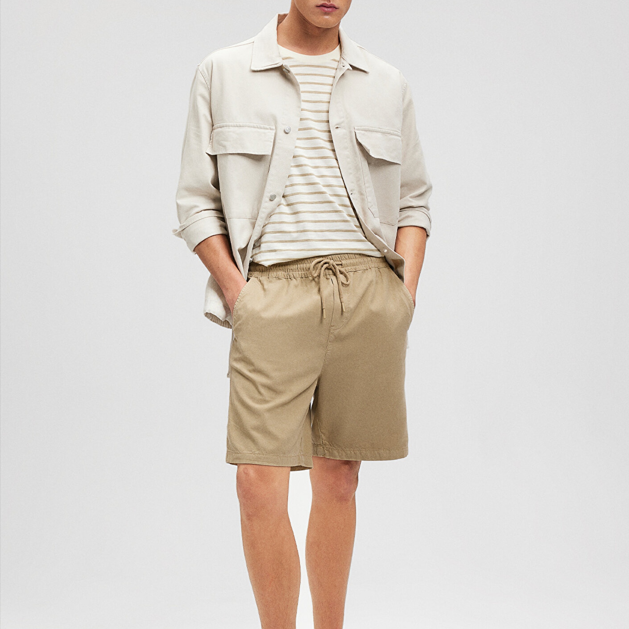 Mavi TENCEL TM Lyocell Kahverengi Şort 0410010-70203