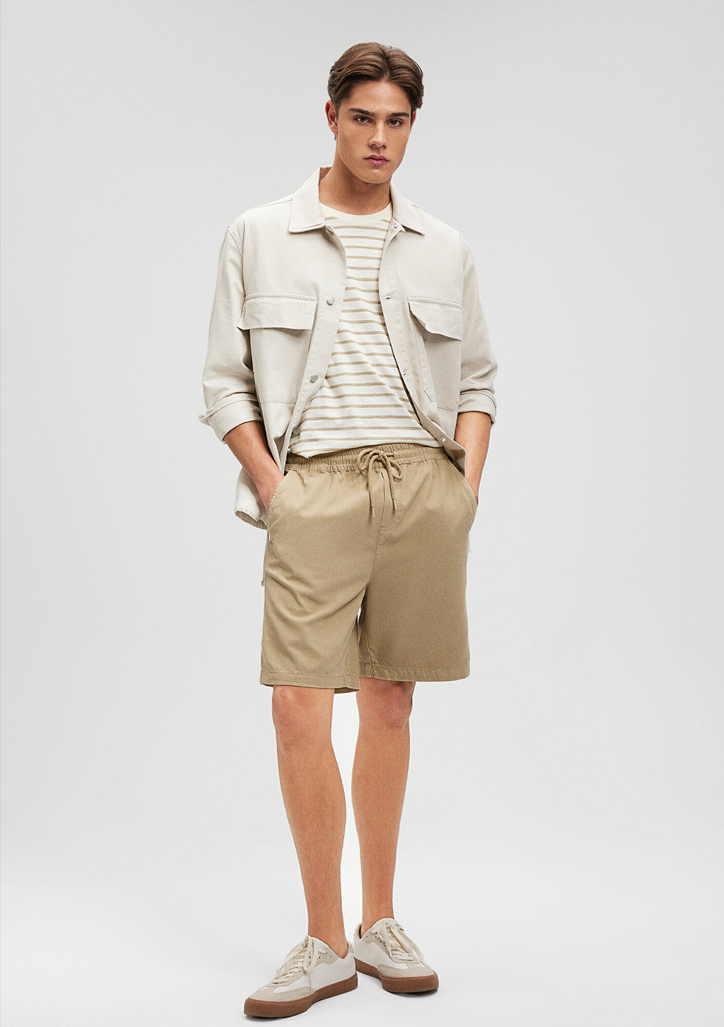  Mavi TENCEL TM Lyocell Kahverengi Şort 0410010-70203