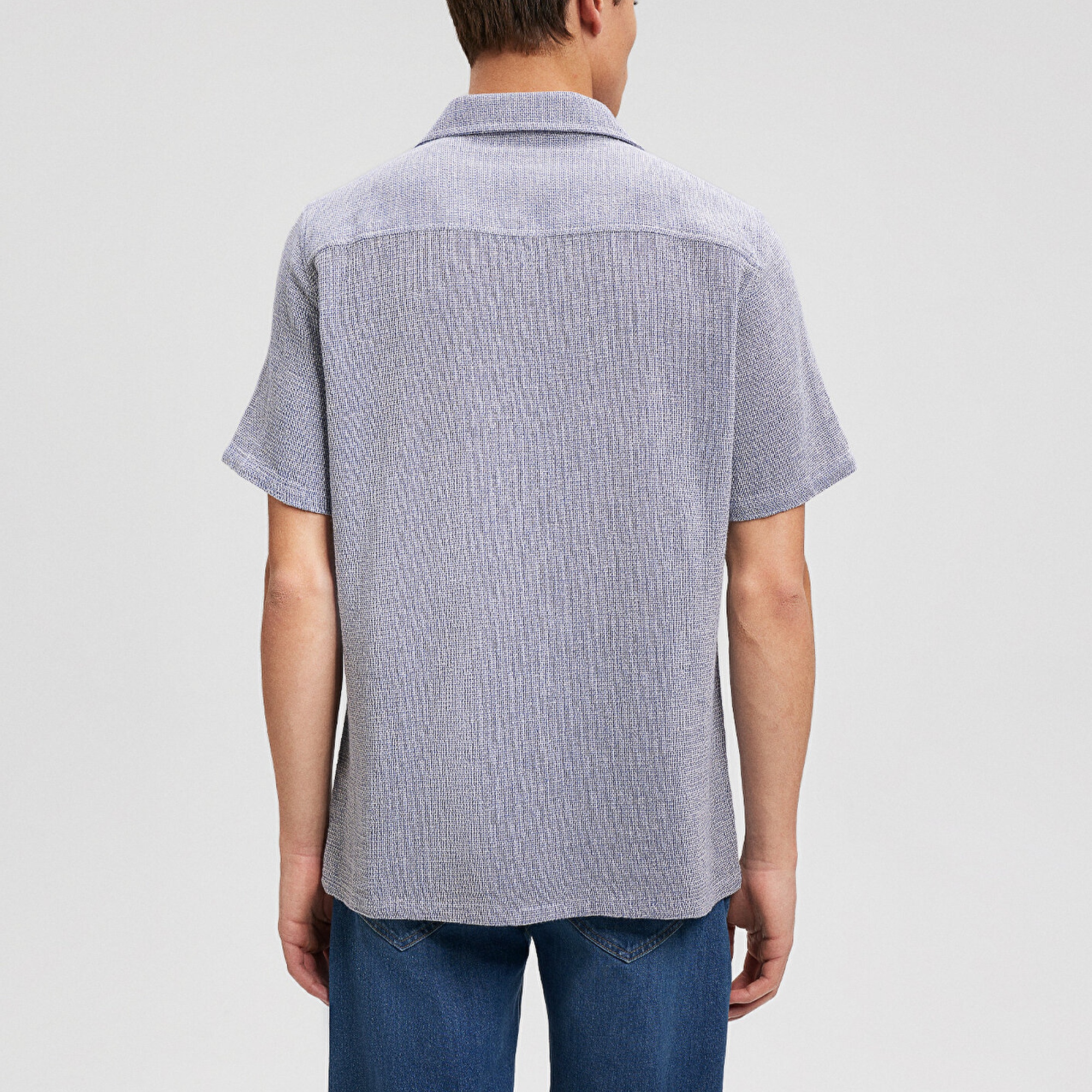 Mavi Dokulu Mavi Gömlek Regular Fit / Normal Kesim 0210828-70907