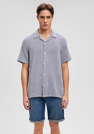  Mavi Dokulu Mavi Gömlek Regular Fit / Normal Kesim 0210828-70907