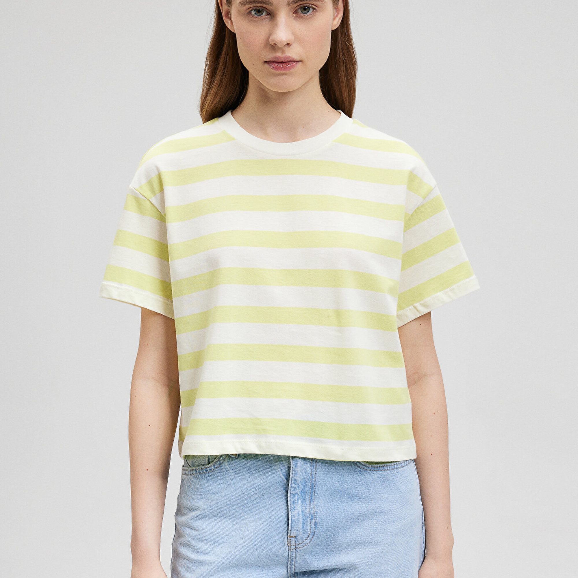 Mavi Çizgili Basic Tişört Regular Fit / Normal Kesim 1610199-86688