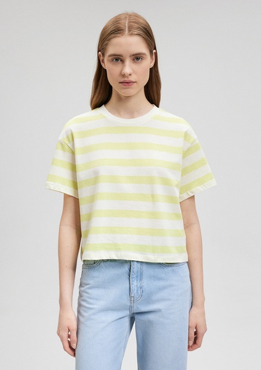  Mavi Çizgili Basic Tişört Regular Fit / Normal Kesim 1610199-86688