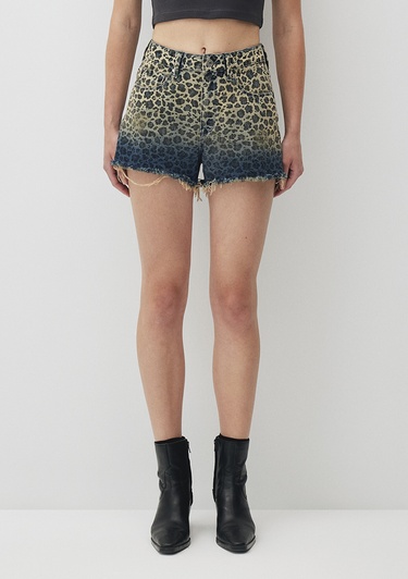  Mavi Rosie 90s Indigo Degrade Leopar Desenli Jean Şort 1447488289