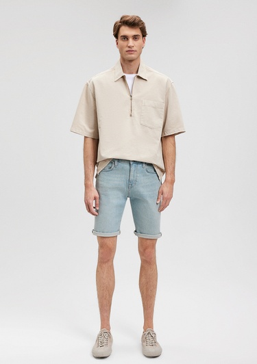  Mavi Brian Steet Puslu Açık Mavi Jean Şort 0418487144