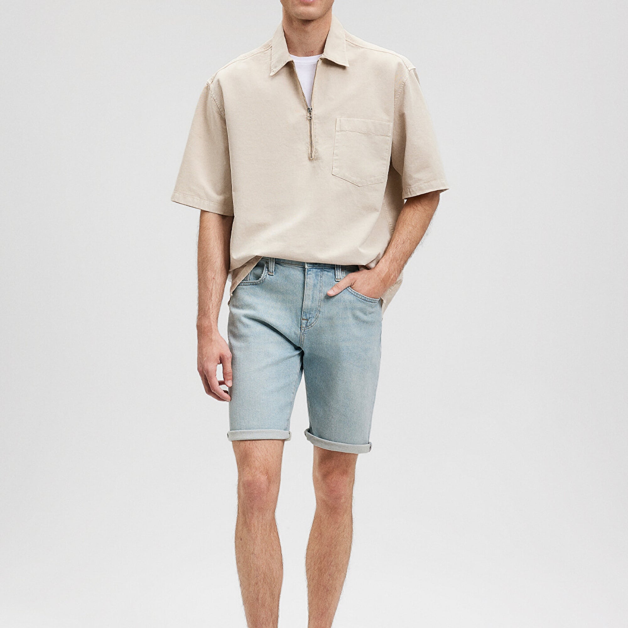 Mavi Brian Steet Puslu Açık Mavi Jean Şort 0418487144