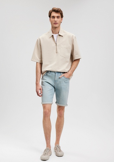  Mavi Brian Steet Puslu Açık Mavi Jean Şort 0418487144