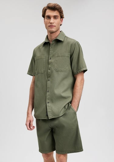  Mavi Yeşil Gömlek Regular Fit / Normal Kesim 0210839-71561