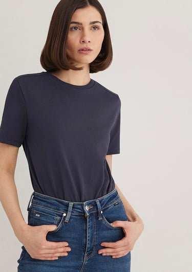  Mavi Bisiklet Yaka Lacivert Basic Tişört Regular Fit / Normal Kesim 1612699-85315