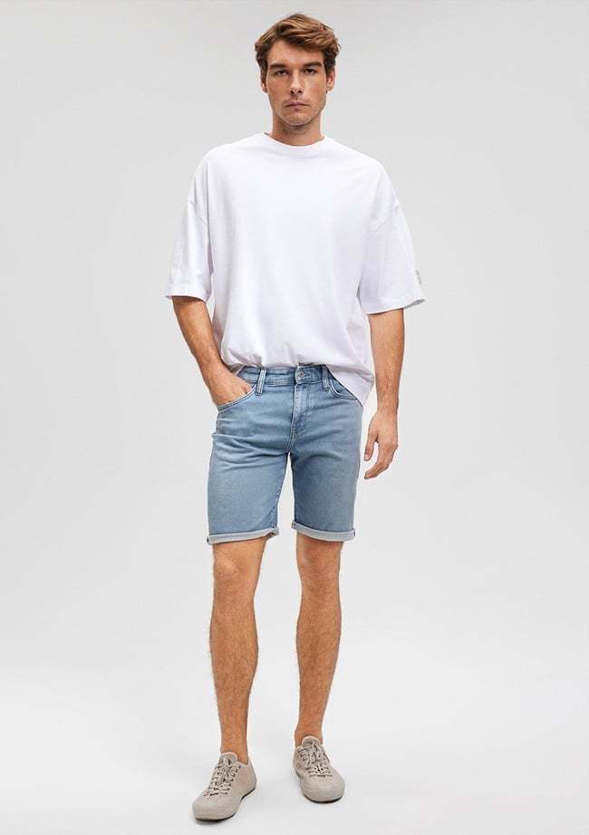  Mavi Brian Sporty Puslu Açık Mavi Jean Şort 0418487659