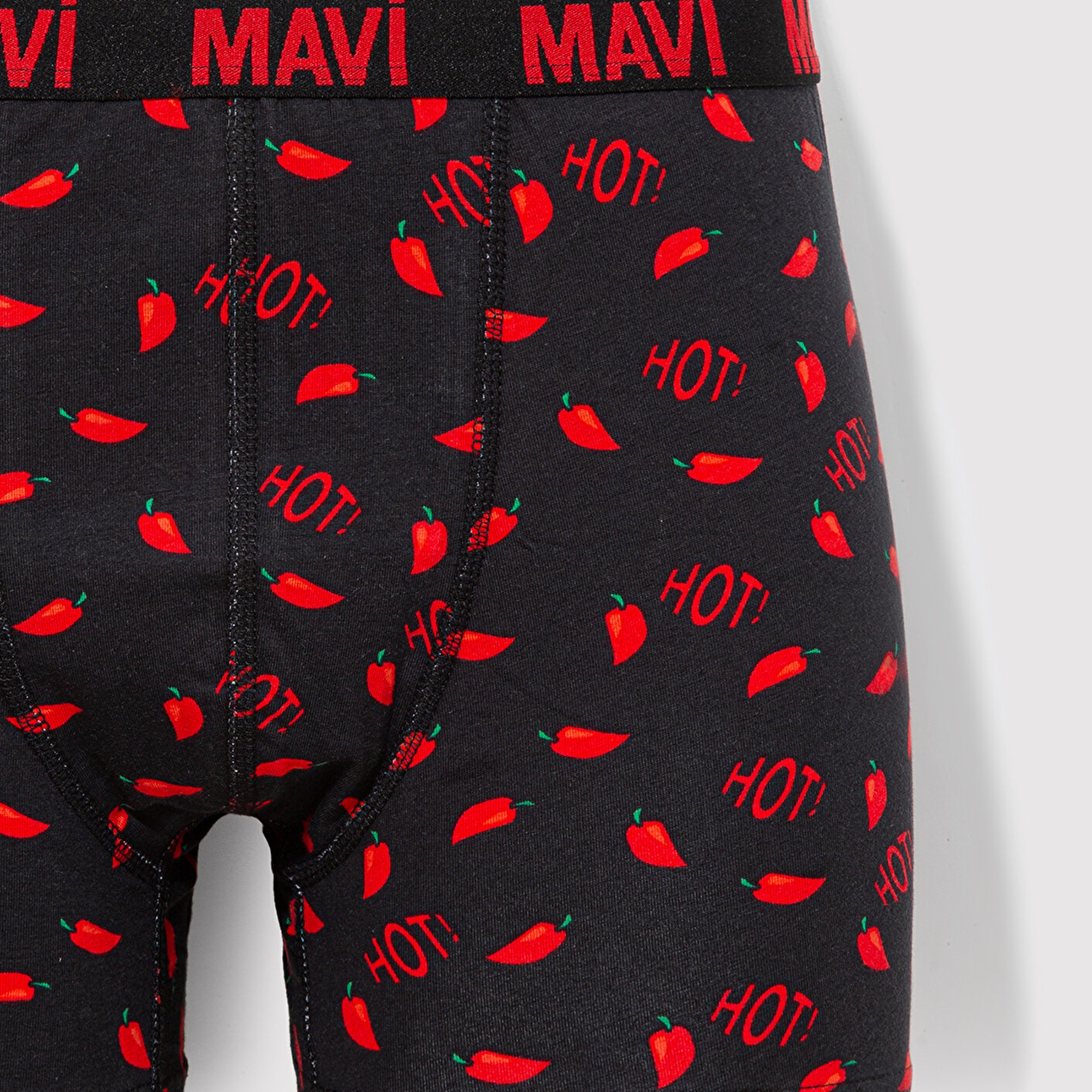 Mavi Biber Detaylı Siyah Boxer 0911631-900