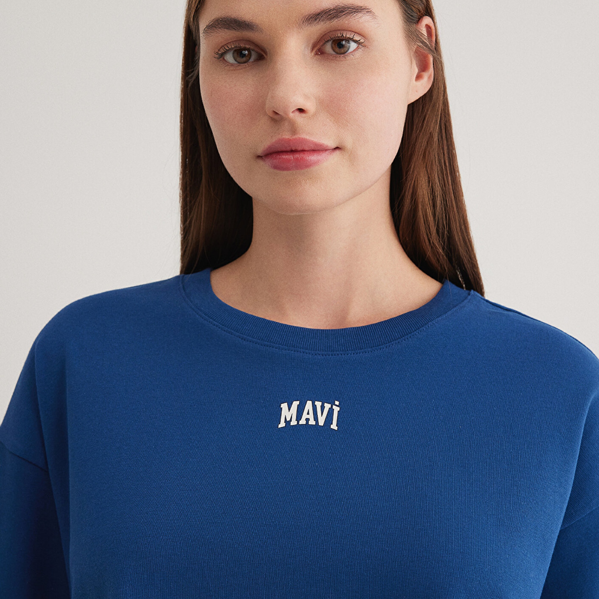 Mavi Mavi Logo Baskılı Lacivert  Crop Tişört Crop / Kısa Kesim 1611585-82625