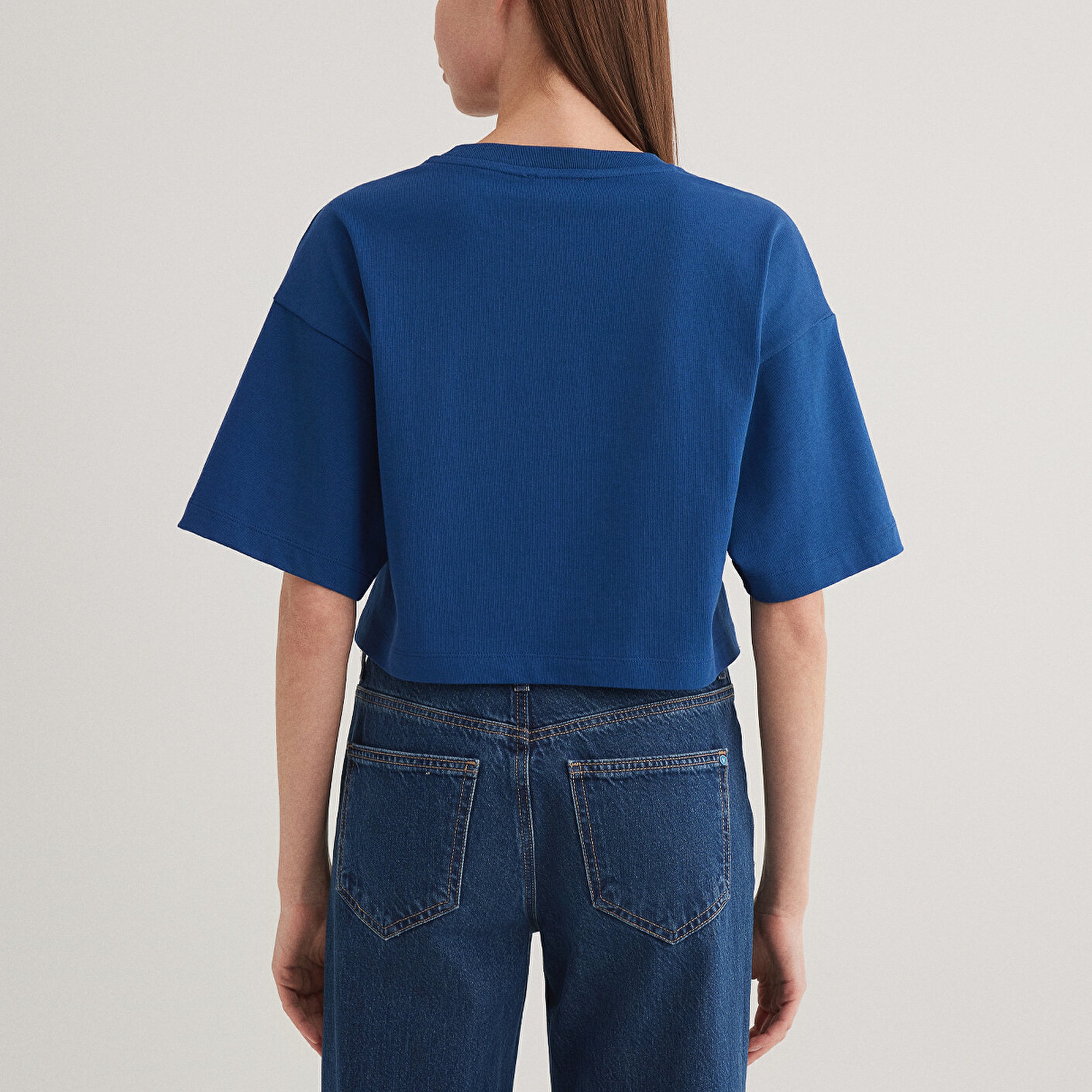 Mavi Mavi Logo Baskılı Lacivert  Crop Tişört Crop / Kısa Kesim 1611585-82625