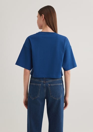  Mavi Mavi Logo Baskılı Lacivert  Crop Tişört Crop / Kısa Kesim 1611585-82625