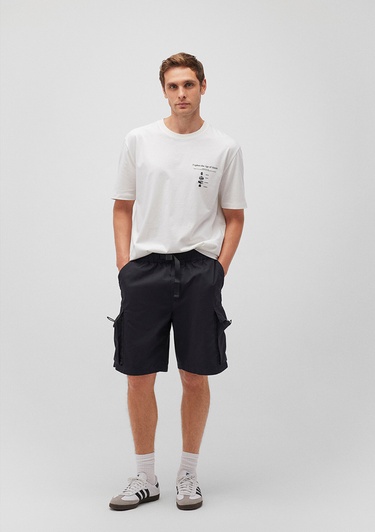  Mavi Antrasit Kargo Şort 0410220-70499