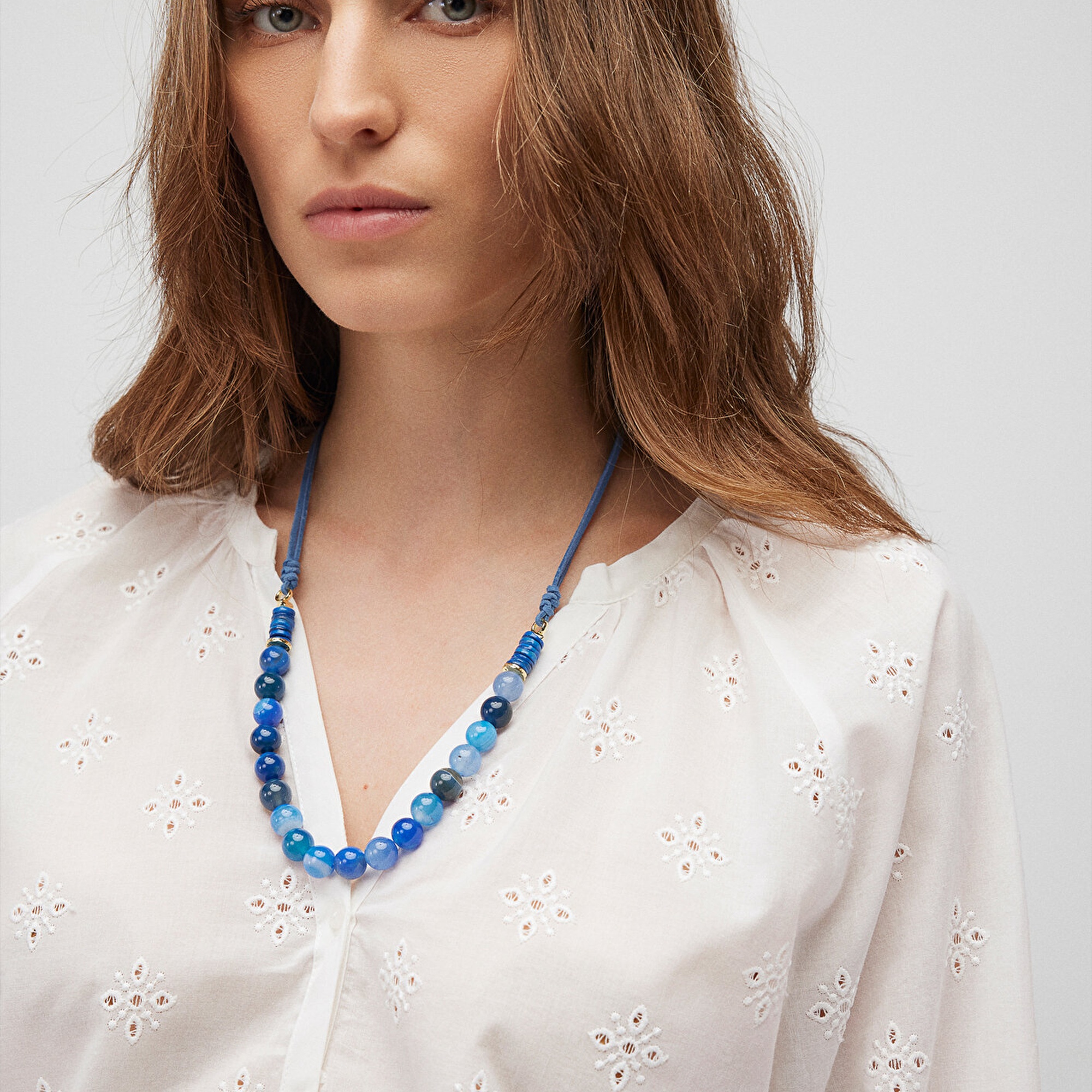 Mavi Doğal Taşlı Mavi Kolye 1912505-83077