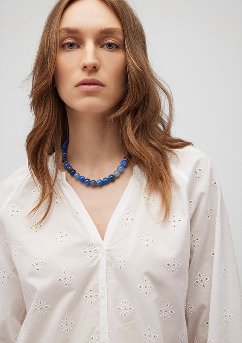  Mavi Doğal Taşlı Mavi Kolye 1912514-83077