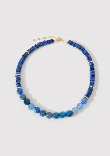  Mavi Doğal Taşlı Mavi Kolye 1912514-83077