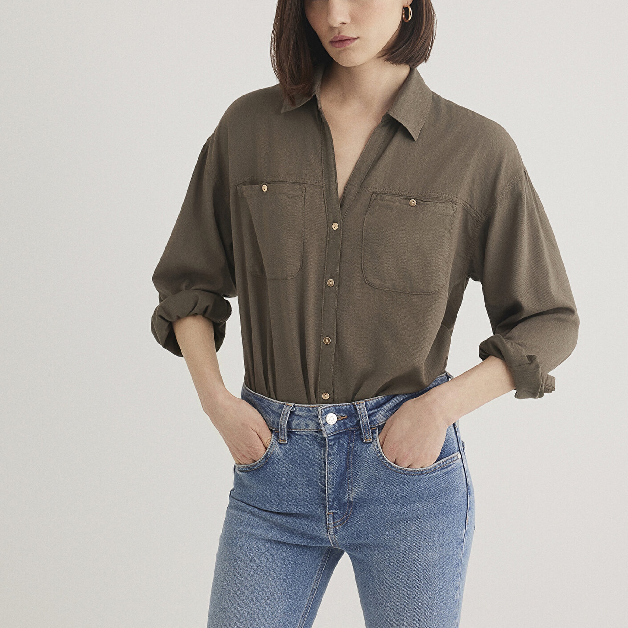 Mavi Haki Gömlek Regular Fit / Normal Kesim 1210985-80697