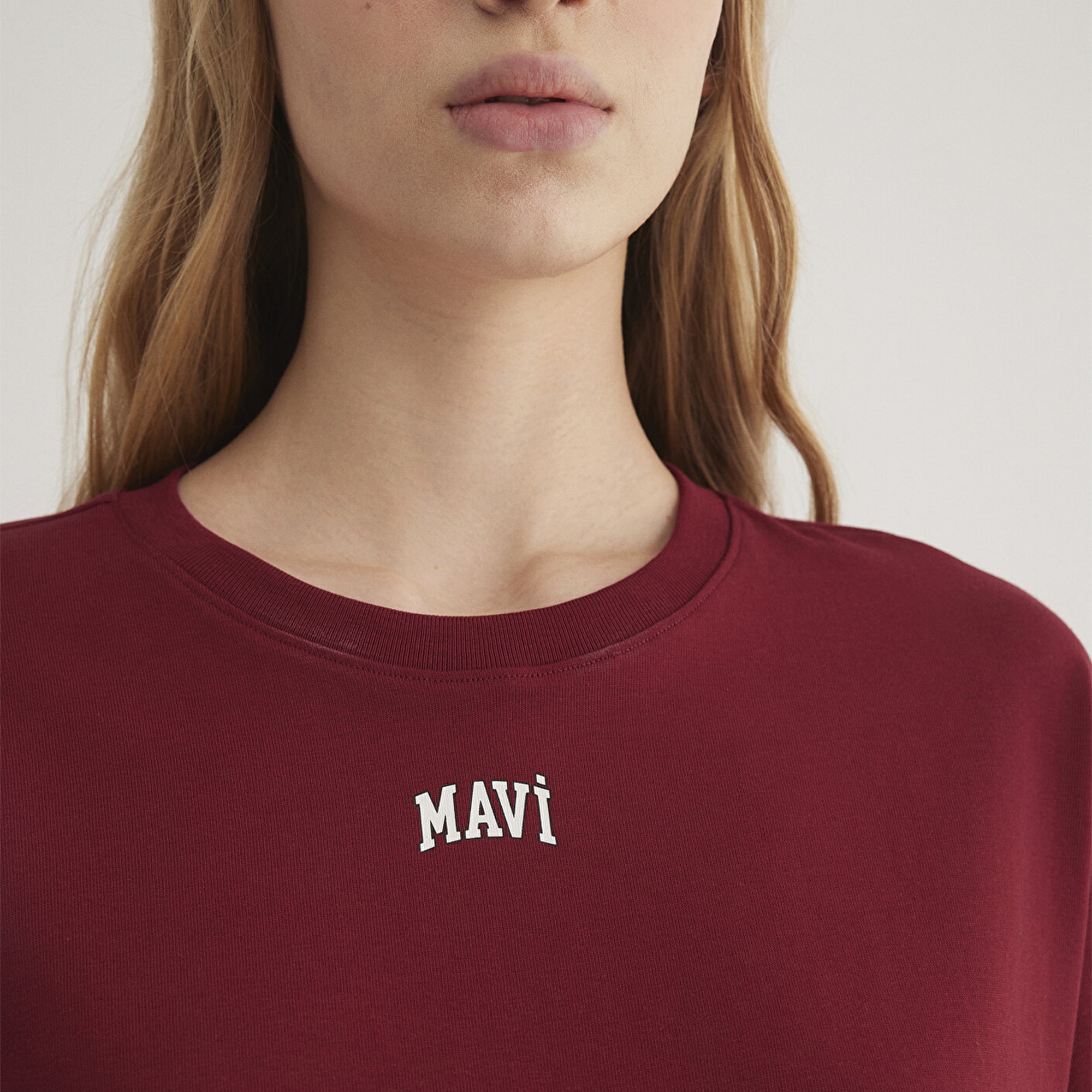 Mavi Mavi Logo Baskılı Kırmızı Crop Tişört Crop / Kısa Kesim 1611585-70392