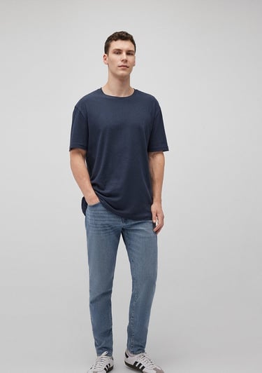  Mavi Lacivert Basic Tişört Loose Fit / Bol Rahat Kesim 0612228-87822