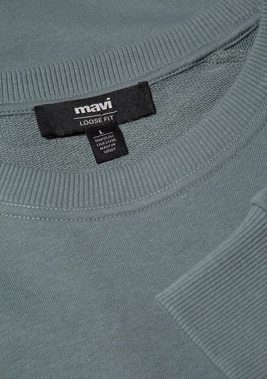  Mavi Bisiklet Yaka Yeşil Sweatshirt 0S10161-71577