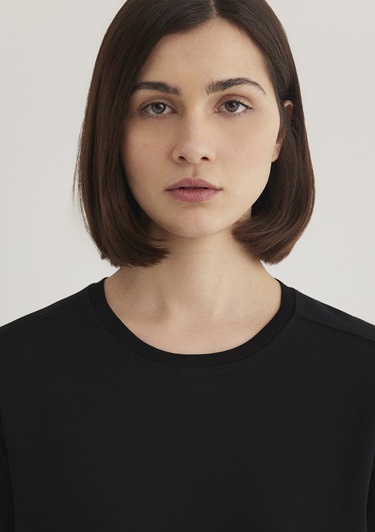  Mavi Bisiklet Yaka Siyah Basic Tişört Regular Fit / Normal Kesim 1612699-900