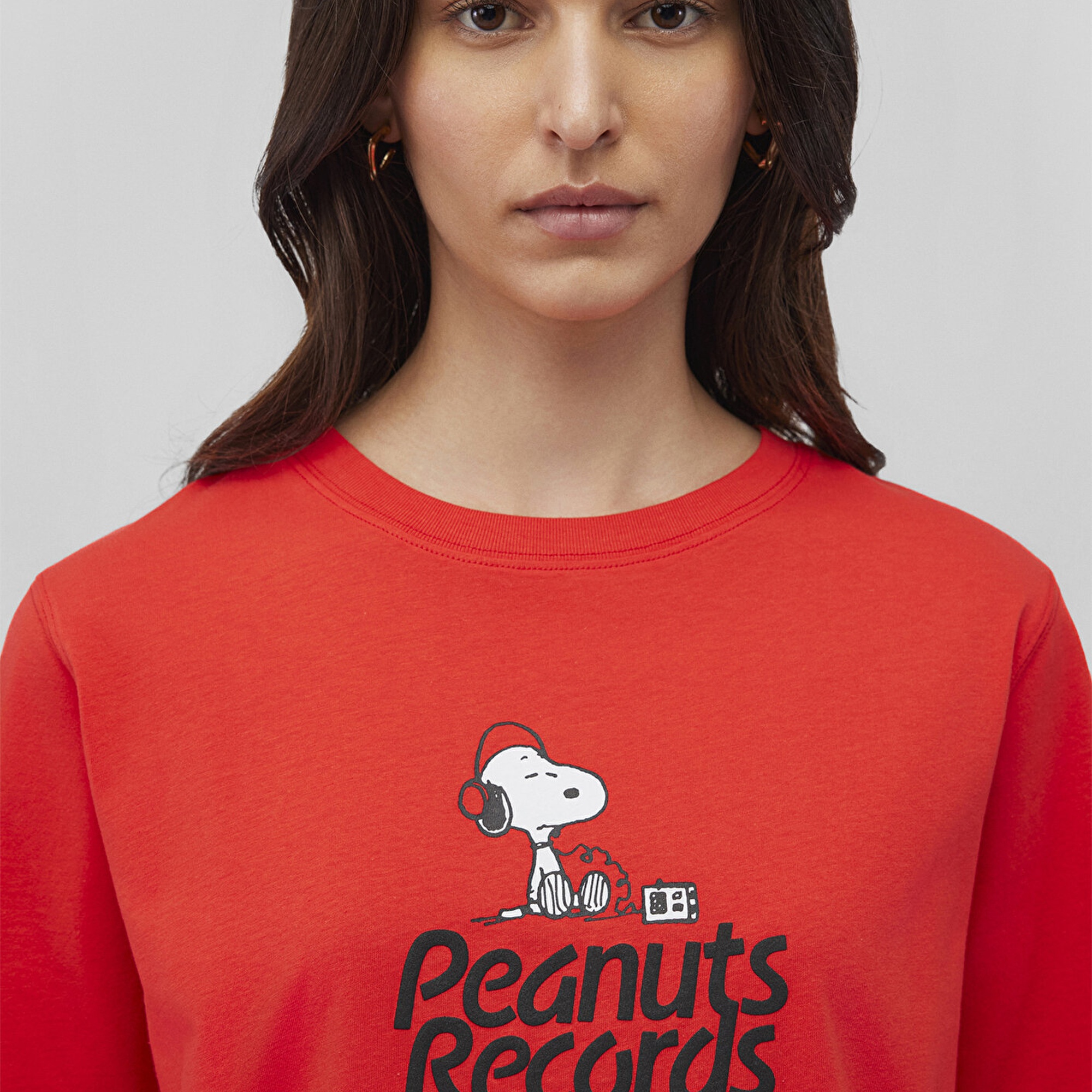 Mavi Snoopy Baskılı Kırmızı Tişört Regular Fit / Normal Kesim 1612850-70470