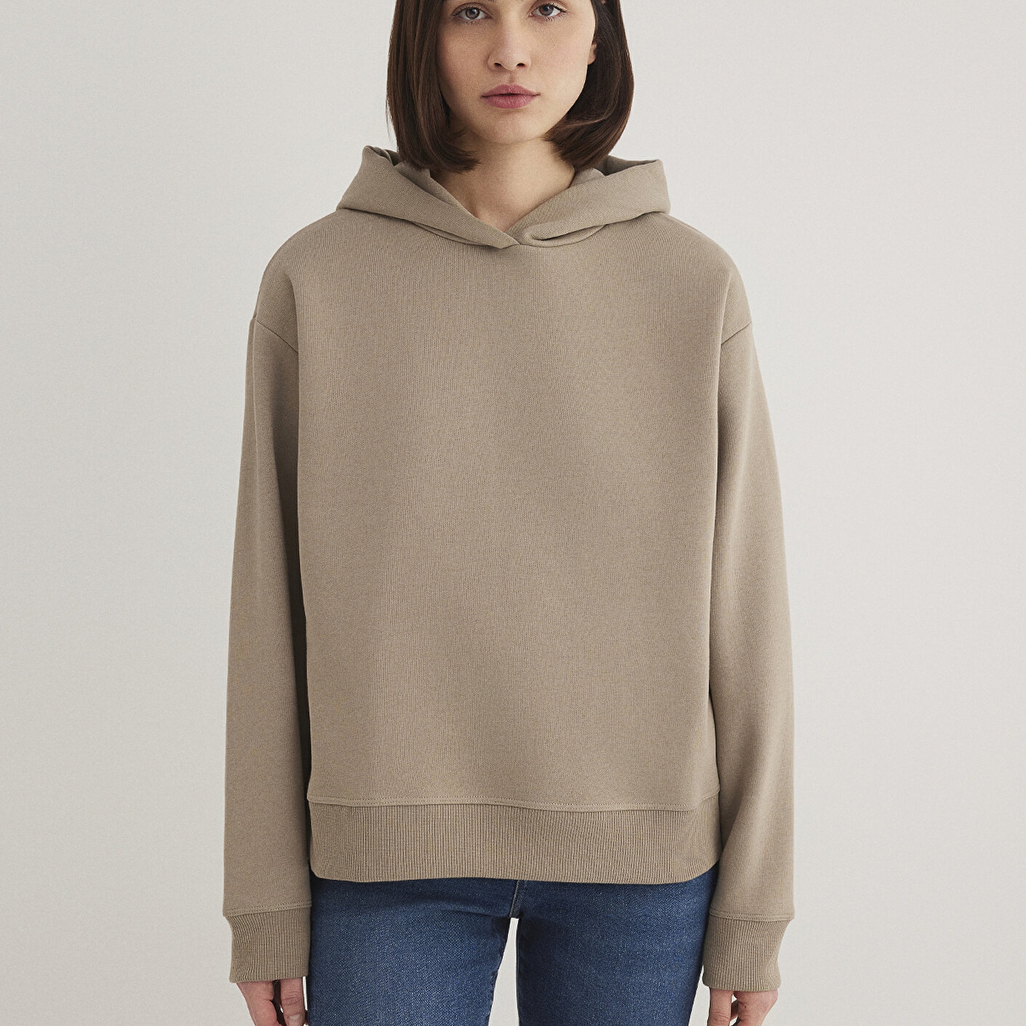 Mavi Kapüşonlu Kahverengi Sweatshirt 1S10191-80656