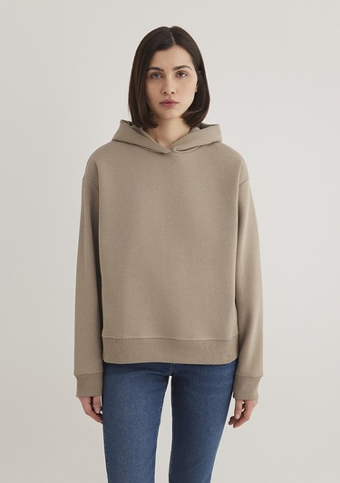  Mavi Kapüşonlu Kahverengi Sweatshirt 1S10191-80656