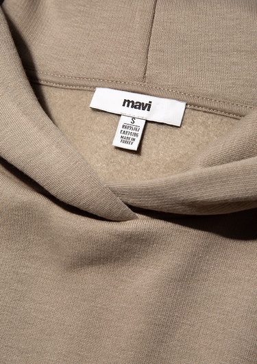  Mavi Kapüşonlu Kahverengi Sweatshirt 1S10191-80656