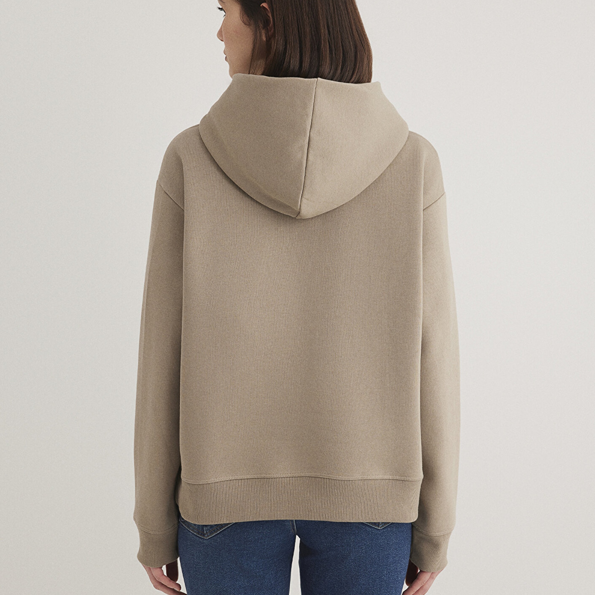 Mavi Kapüşonlu Kahverengi Sweatshirt 1S10191-80656