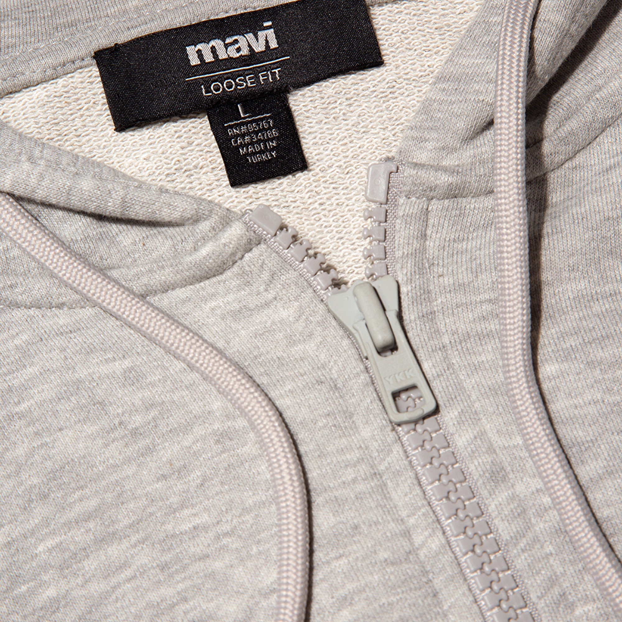 Mavi MVJNS Logo Baskılı Fermuarlı Kapüşonlu Gri Sweatshirt 0S10193-80196