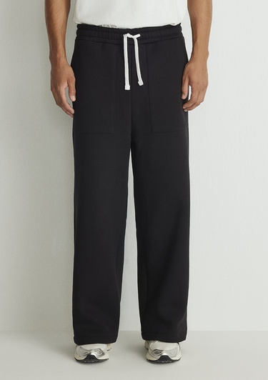  Mavi Geniş Paça Siyah Basic Eşofman Altı 0010338-900