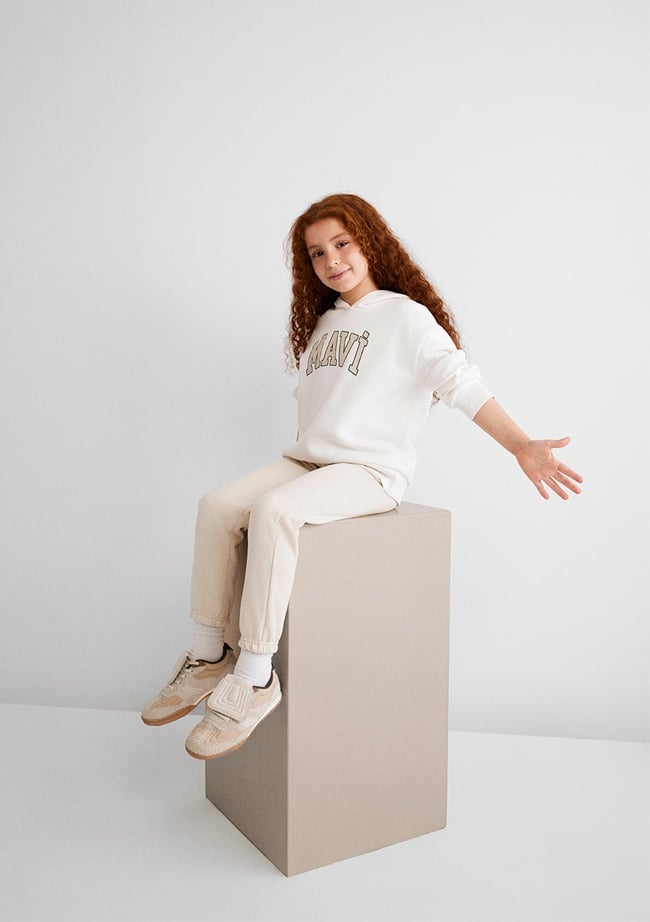  Mavi Mavi Logo Baskılı Kapüşonlu Beyaz Sweatshirt 7610035-81964