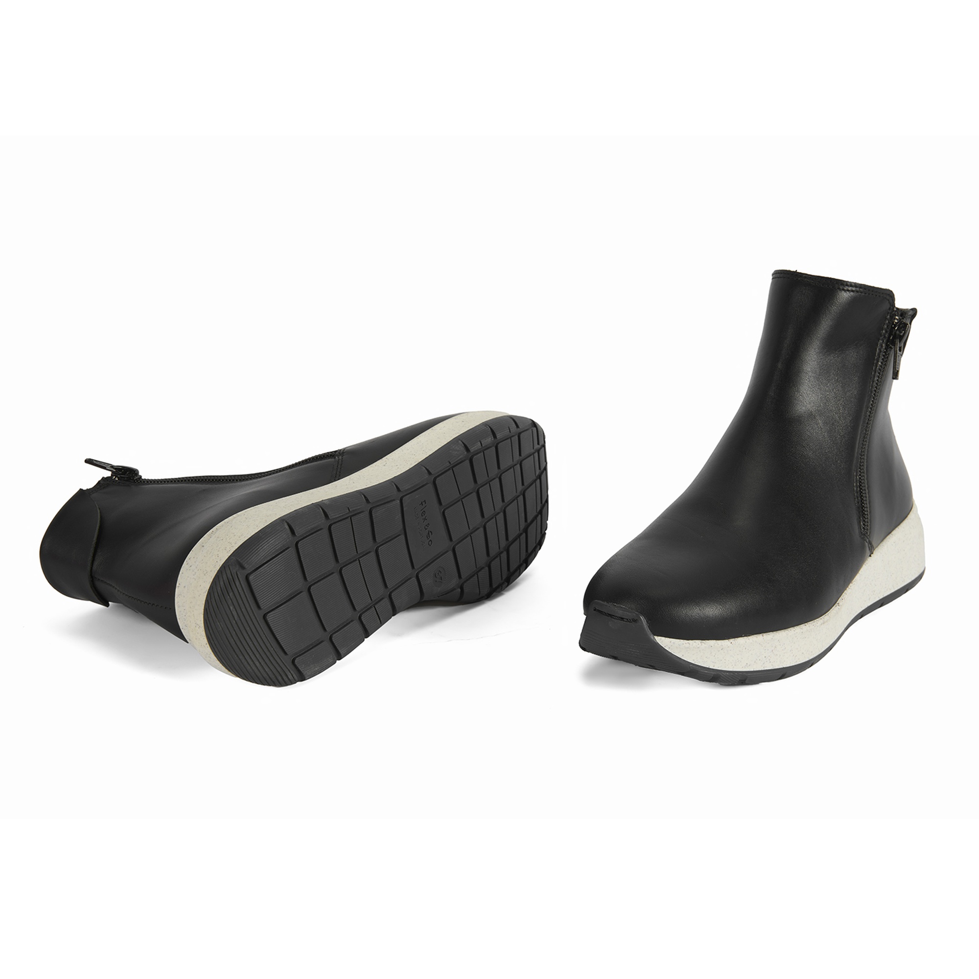 Gillian Siyah Kadın DesaComfort Fermuarlı Deri Bot