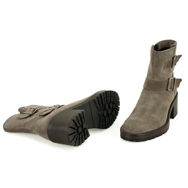  Brices Kemer Aksesuarlı Vizon Kadın Topuklu Süet Bot