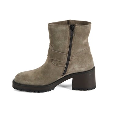  Brices Kemer Aksesuarlı Vizon Kadın Topuklu Süet Bot